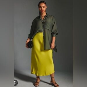 Anthropologie Satin Skirt